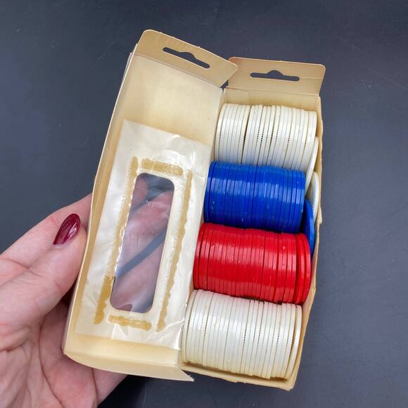 Set of Vintage Bicycle Plastic Poker Chips Retro Packaging Card Game - Picture 5 of 5